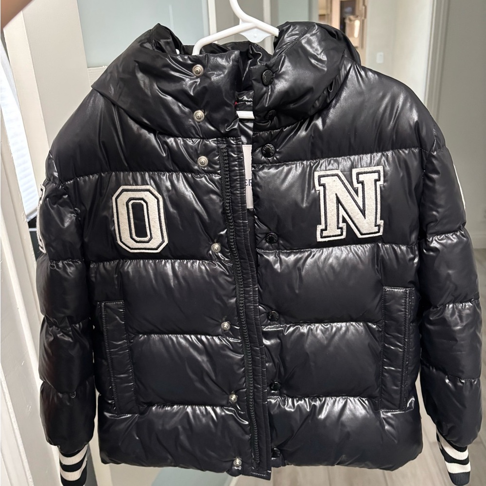 Moncler Kids Glossy Black Puffer Coat